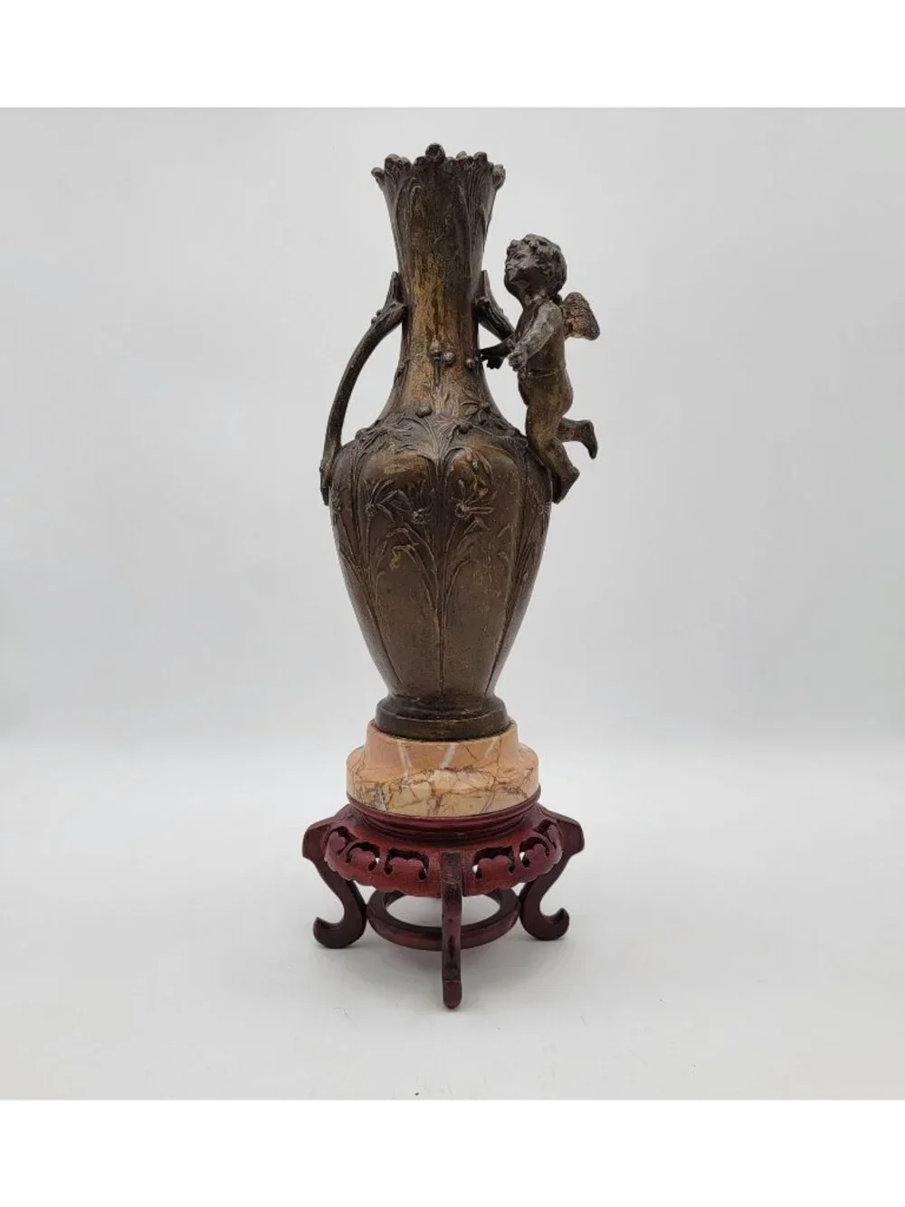 19th Century French Metal Cupid Vase